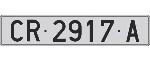 CR2917A matricula larga
