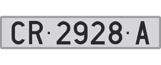 CR2928A matricula larga