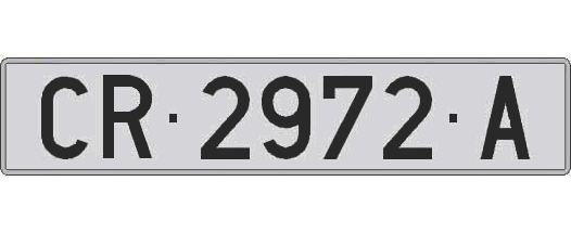 CR2972A matricula larga