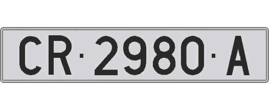 CR2980A matricula larga