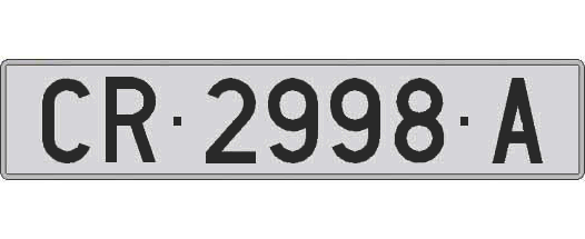 CR2998A matricula larga