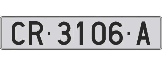 CR3106A matricula larga
