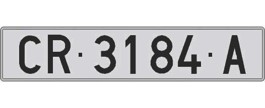 CR3184A matricula larga
