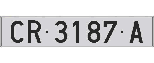 CR3187A matricula larga