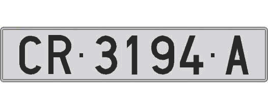 CR3194A matricula larga
