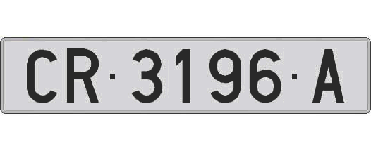 CR3196A matricula larga