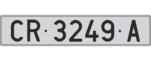CR3249A matricula larga