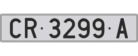 CR3299A matricula larga