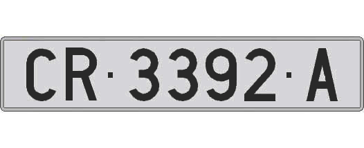 CR3392A matricula larga