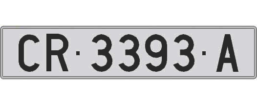 CR3393A matricula larga