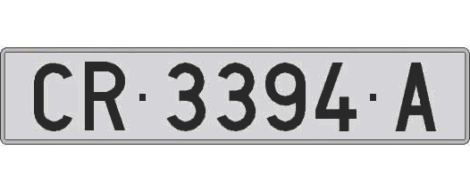 CR3394A matricula larga