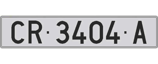 CR3404A matricula larga