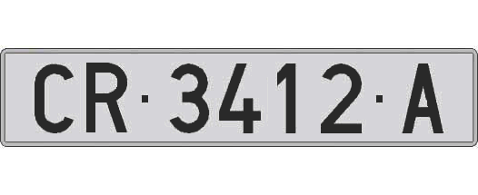 CR3412A matricula larga