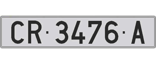 CR3476A matricula larga