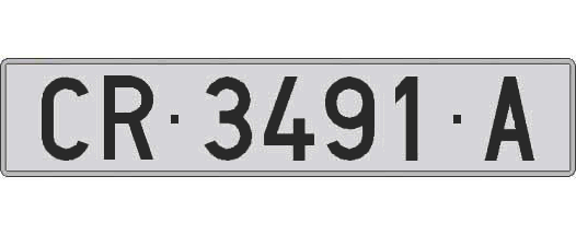 CR3491A matricula larga