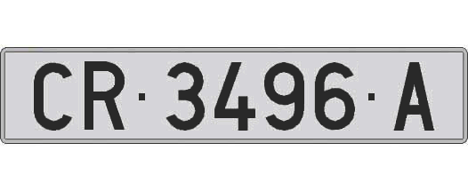 CR3496A matricula larga