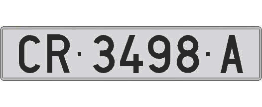 CR3498A matricula larga