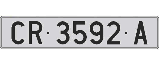 CR3592A matricula larga