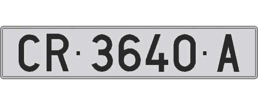 CR3640A matricula larga
