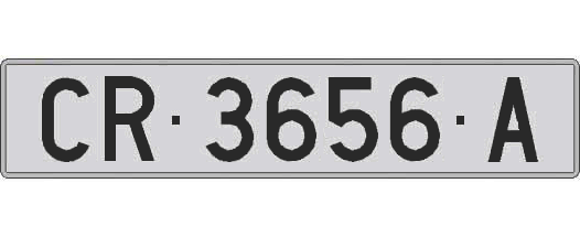 CR3656A matricula larga