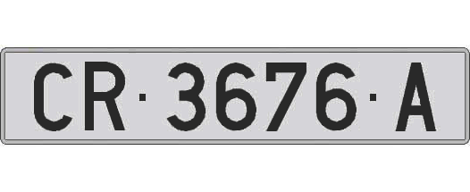 CR3676A matricula larga