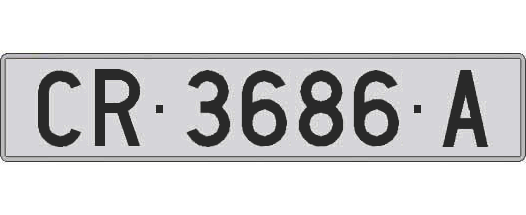 CR3686A matricula larga