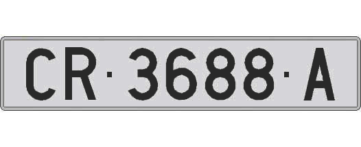 CR3688A matricula larga