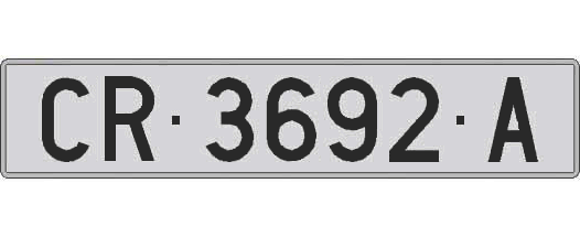 CR3692A matricula larga