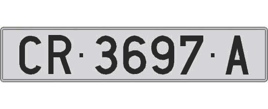 CR3697A matricula larga