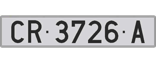 CR3726A matricula larga