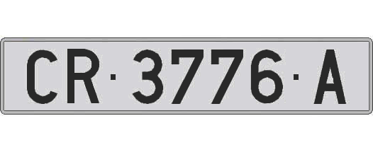 CR3776A matricula larga