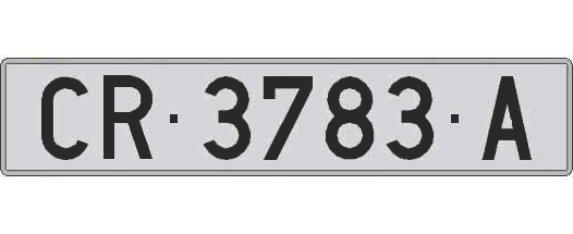 CR3783A matricula larga