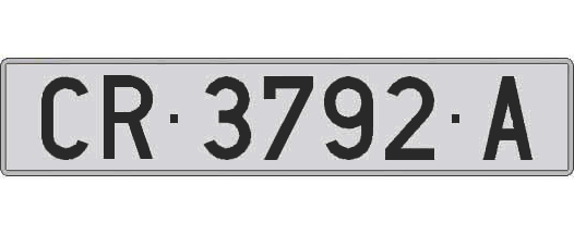 CR3792A matricula larga