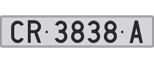 CR3838A matricula larga