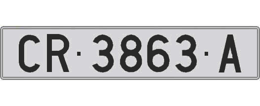 CR3863A matricula larga