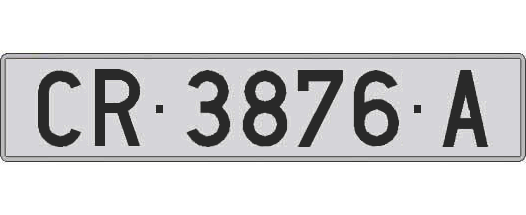 CR3876A matricula larga