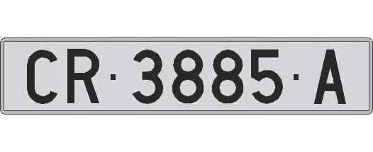 CR3885A matricula larga