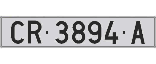 CR3894A matricula larga