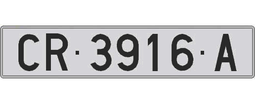 CR3916A matricula larga