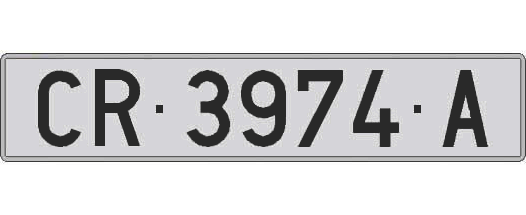 CR3974A matricula larga