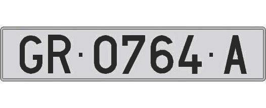 GR0764A matricula larga