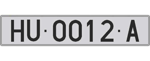 HU0012A matricula larga
