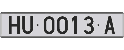 HU0013A matricula larga