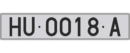 HU0018A matricula larga