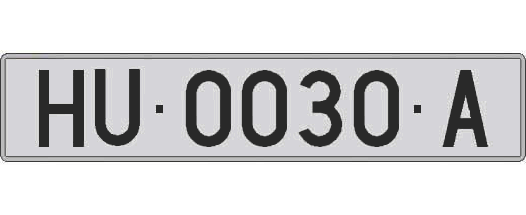 HU0030A matricula larga