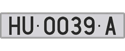 HU0039A matricula larga