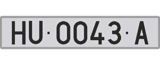 HU0043A matricula larga