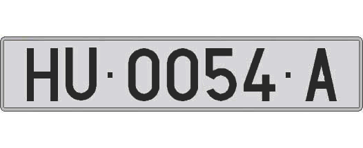 HU0054A matricula larga