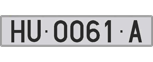 HU0061A matricula larga