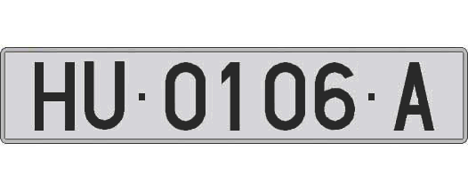 HU0106A matricula larga